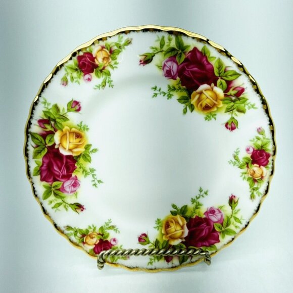 Royal Albert OLD COUNTRY ROSES Desert Plate Fine Bone China 1962 England 6.25" - Picture 12 of 12